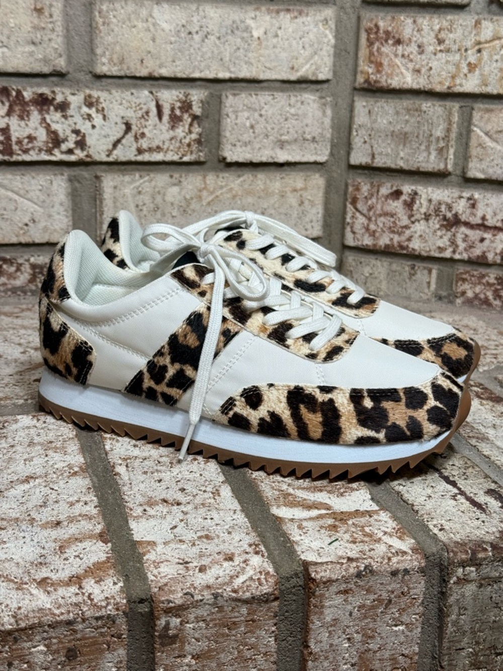 Like New J.Crew Saturday Sneakers in Canvas and Leopard Real Calf Hair